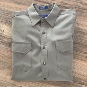 Pendleton Mens Shirt Vintage Wool Button Down Pocket Collar Brown Size M